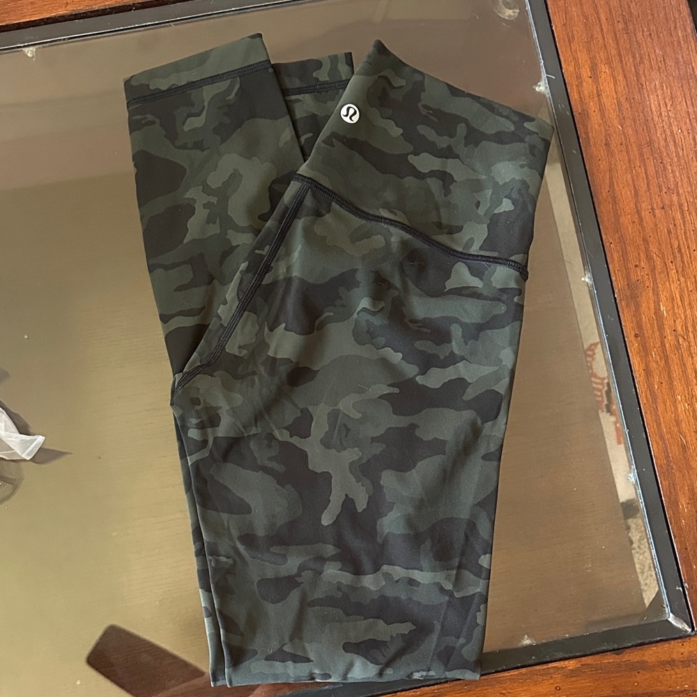 lululemon athletica Camo High-Rise Leggings in Green and Black